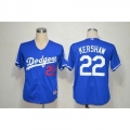 Dodgers #22 Clayton Kershaw Blue Cool Base Stitched MLB Jersey