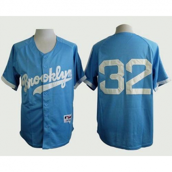 Dodgers #32 Sandy Koufax Light Blue Cooperstown Stitched MLB Jersey