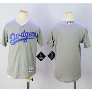 Dodgers Blank Grey Cool Base Stitched Youth MLB Jersey