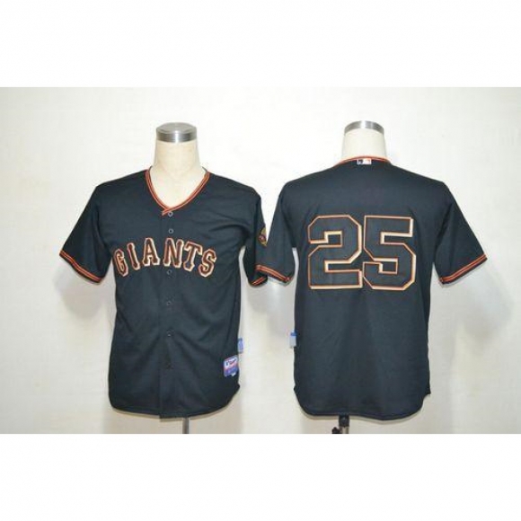 Giants #25 Barry Bonds Black Fashion Stitched MLB Jersey