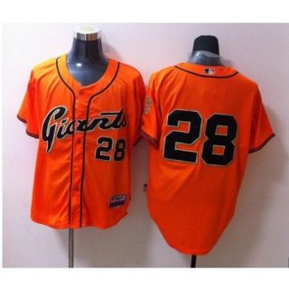 Giants #28 Buster Posey Orange Stitched MLB Jersey