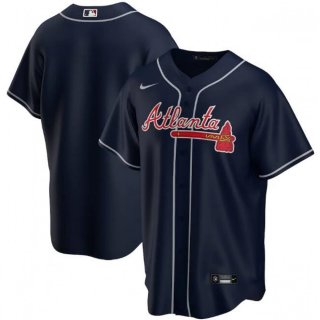 Men's Atlanta Braves Blank Navy Cool Base Stitched Jersey