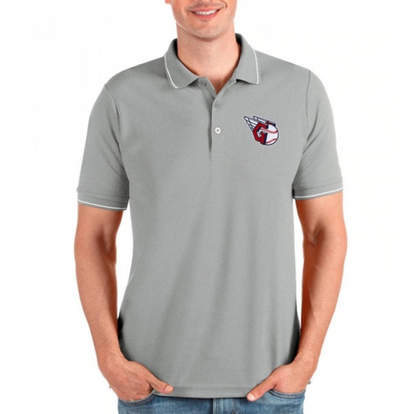 Men's Cleveland Guardians Gray Polo T-Shirt