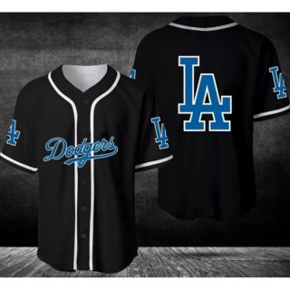 Men's Los Angeles Dodgers Black Stitched Jersey