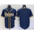 Men's Milwaukee Brewers Blank Navy Cool Base Stitched Jersey