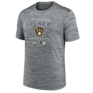 Men's Milwaukee Brewers Gray Legend Velocity T-Shirt