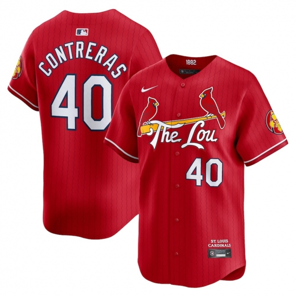 Men's St. Louis Cardinals #40 Willson Contreras Nike Red 2024 City Connect Limited Player Jersey