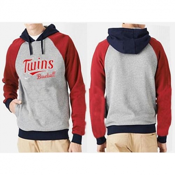 Minnesota Twins Pullover Hoodie Grey & Red