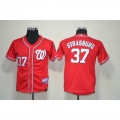 Nationals #37 Stephen Strasburg Red Stitched Youth MLB Jersey