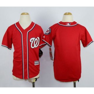 Nationals Blank Red Cool Base Stitched Youth MLB Jersey