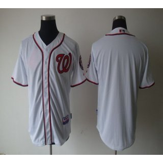 Nationals Blank White Cool Base Stitched MLB Jersey