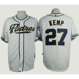 Padres #27 Matt Kemp White Cool Base Stitched MLB Jersey