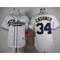 Padres #34 Andrew Cashner White Cool Base Stitched MLB Jersey