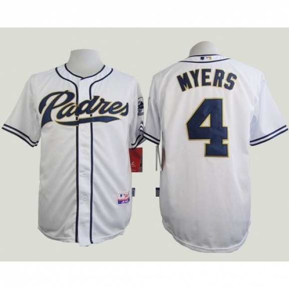 Padres #4 Wil Myers White Cool Base Stitched MLB Jersey