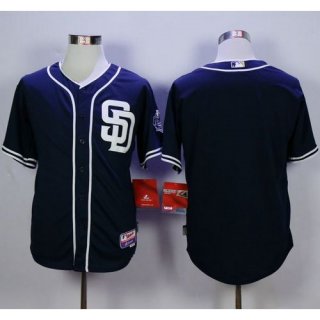 Padres Blank Dark Blue Cool Base Stitched MLB Jersey