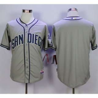 Padres Blank Grey Cool Base Stitched MLB Jersey