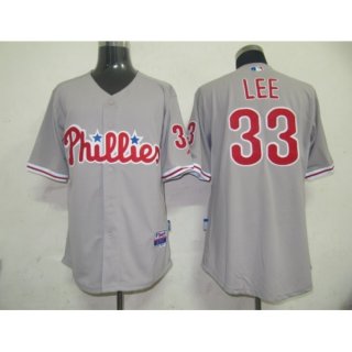 Phillies #33 Cliff Lee Grey Stitched MLB Jersey