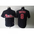 Phillies #9 Domoic Brown Black Stitched MLB Jersey