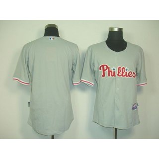 Phillies Blank Grey Cool Base Stitched MLB Jersey