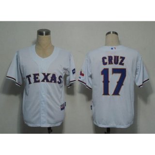 Rangers #17 Nelson Cruz White Stitched Cool Base MLB Jersey