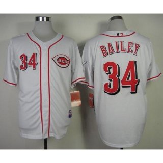 Reds #34 Homer Bailey White Cool Base Stitched MLB Jersey