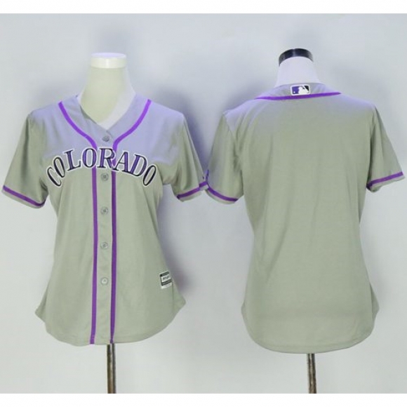 Rockies Blank Grey Women's Road Stitched MLB Jersey