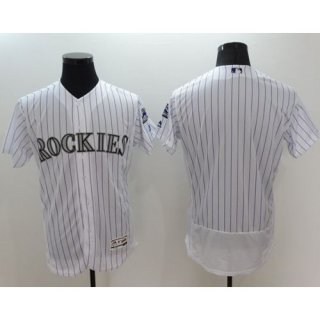 Rockies Blank White Flexbase Authentic Collection Stitched MLB Jersey