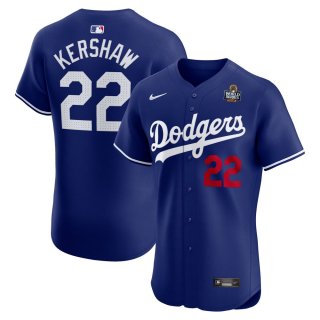 Men's Los Angeles Dodgers Clayton Kershaw Nike Royal 2024 World Series Alternate Elite Player Jersey