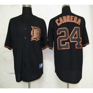 Tigers #24 Miguel Cabrera Black Fashion Stitched MLB Jersey