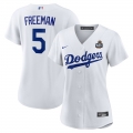 Women's Los Angeles Dodgers Freddie Freeman Nike White 2024 World Series Home Home Replica Jersey