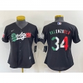 Women's Los Angeles Dodgers #34 Toro Valenzuela Black Cool Base Stitched Jersey(Run Small)