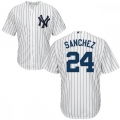 Yankees #24 Gary Sanchez White Home Stitched Youth MLB Jersey