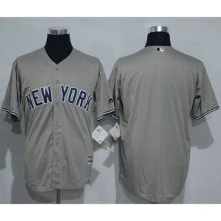 Yankees Blank Grey New Cool Base Stitched MLB Jersey