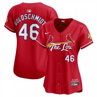 Women's St. Louis Cardinals #46 Paul Goldschmidt Red 2024 City Connect Limited Stitched Baseball Jersey(Run Small)