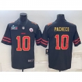 Men's Kansas City Chiefs #10 Isiah Pacheco Black Red Gold Super Bowl LVII Patch Vapor Untouchable Limited Stitched Jersey