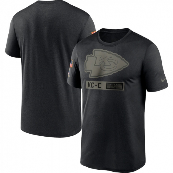 Men's Kansas City Chiefs 2020 Black Salute To Service Performance T-Shirt