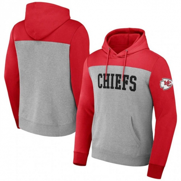 Men's Kansas City Chiefs x Darius Rucker Collection Heather Gray Color Blocked Pullover Hoodie