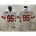 Men's Kansas City Chiefs #95 Chris Jones White Super Bowl LVII Patch Vapor Untouchable Limited Stitched Jersey