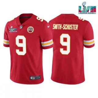 Men's Kansas City Chiefs #9 JuJu Smith-Schuster Red Super Bowl LVII Patch Vapor Untouchable Limited Stitched Jersey