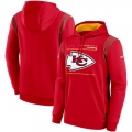 Men's Kansas City Chiefs 2021 Red Sideline Logo Performance Pullover Hoodie