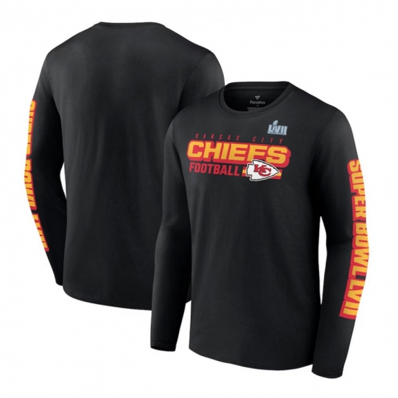 Men's Kansas City Chiefs Black Super Bowl LVII Star Trail Big & Tall T-Shirt