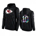 Men's Kansas City Chiefs #10 Tyreek Hill 2021 Charcoal Crucial Catch Therma Pullover Hoodie