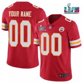 Men's Kansas City Chiefs Active Player Custom Red Super Bowl LVII Patch Vapor Untouchable Limited Stitched Jersey