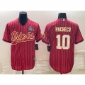 Men's Kansas City Chiefs #10 Isiah Pacheco Red With Super Bowl LVII Patch Cool Base Stitched Baseball Jersey