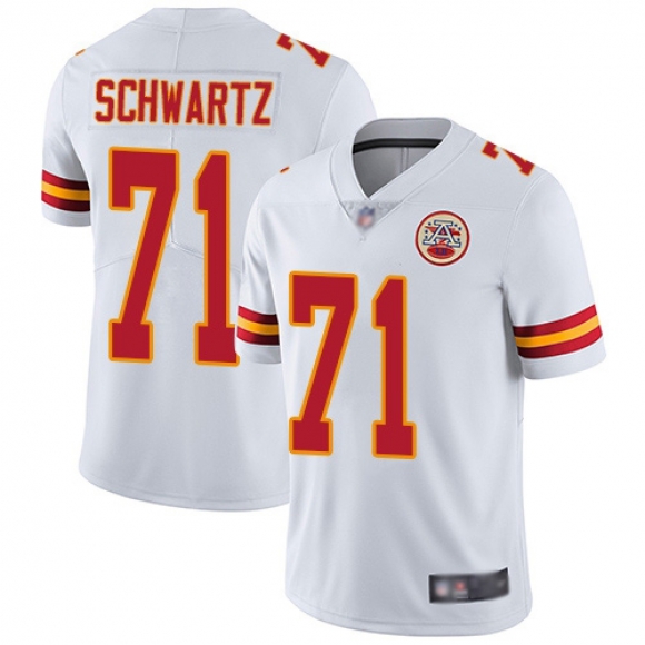 Men's Kansas City Chiefs #71 Mitchell Schwartz White Vapor Untouchable Limited Stitched NFL Jersey