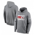 Men's Kansas City Chiefs Heather Gray 2022 AFC Champions Locker Room Trophy Collection Pullover Hoodie