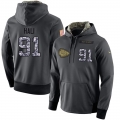 NFL Men's Nike Kansas City Chiefs #91 Tamba Hali Stitched Black Anthracite Salute to Service Player Performance Hoodie