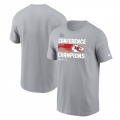 Men's Kansas City Chiefs Gray 2022 AFC Champions Locker Room Trophy Collection T-Shirt