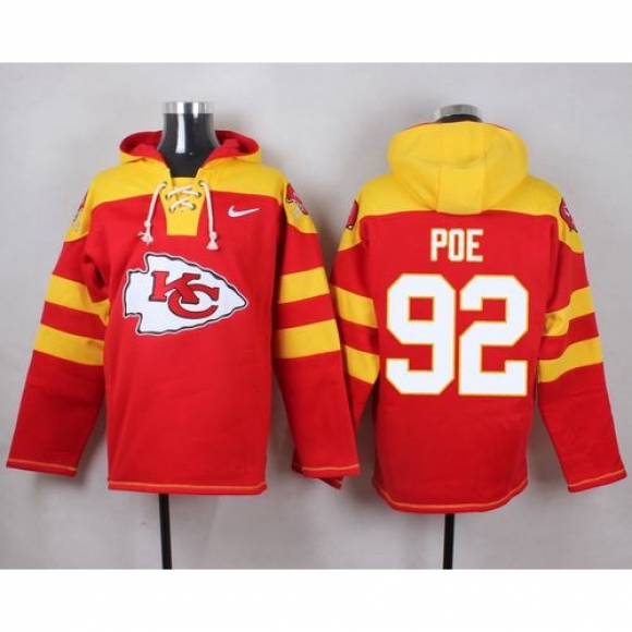 Nike Chiefs #92 Dontari Poe Red Player Pullover NFL Hoodie