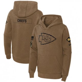 Youth Kansas City Chiefs 2023 Brown Salute to Service Pullover Hoodie